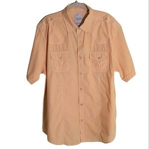 Jordan Craig Yellow White gingham Western snap front short sleeve shirt sz: 2XL